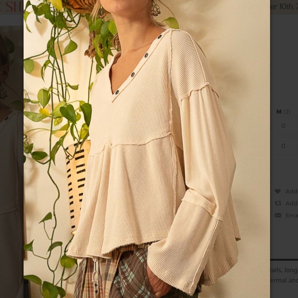 POL Cream Button-Detail Top NWOT - Picture 2 of 6